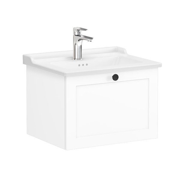Vitra Root Classic 68785 Lavabo Dolabı, Tek Çekmeceli, 60 Cm, Mat Beyaz, Klasik Lavabolu