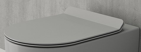 Bocchi A0336-006 Pure Slim Klozet Kapağı Mat Gri Yavaş Kapanan