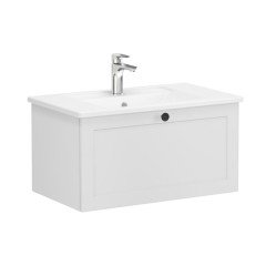 Vitra Root Classic 68793 Lavabo Dolabı, Tek Çekmeceli, 80 Cm, Mat Açık Gri, Köşeli Lavabolu