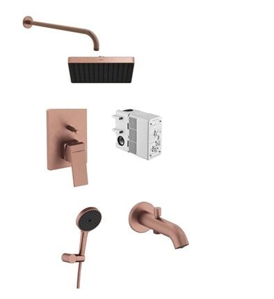 Artema Minimax Square Ank Banyo Seti Fırçalı Bakır