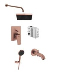Artema Minimax Square Ank Banyo Seti Fırçalı Bakır