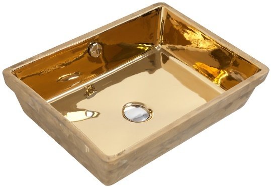 Smanni Atlas Tezgah Altı Lavabo 54x40 cm Altın
