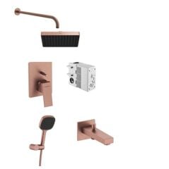 Artema Minimax Square Ank Banyo Seti Fırçalı Bakır Kare