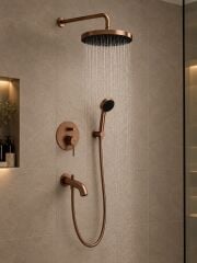 Artema Minimax Round Ank Banyo Seti Fırçalı Bakır