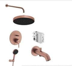 Artema Minimax Round Ank Banyo Seti Fırçalı Bakır