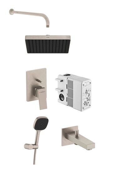 Artema Minimax Square Ank Banyo Seti Fırçalı Nikel