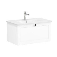 Vitra Root Classic 68799 Lavabo Dolabı, Tek Çekmeceli, 80 Cm, Mat Beyaz, Yuvarlak Lavabolu