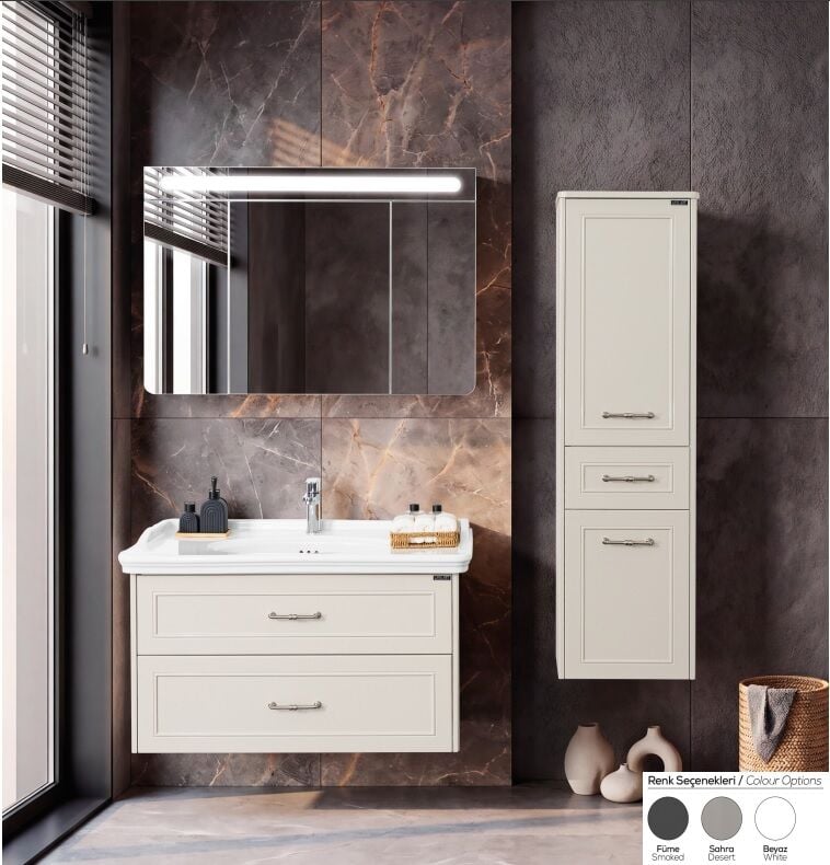 Lineart Frame 100cm Lavabo Dolabı+ Dolaplı Ayna