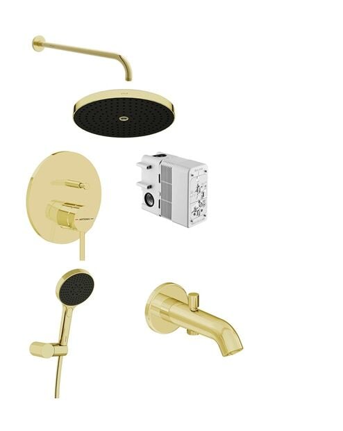 Artema Minimax Round Ank Banyo Seti Soft Altın