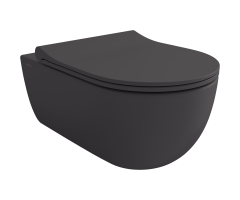 Bocchi V-Tondo 1416-020-0128 Rimless Asma Klozet, Mat Antrasit+Soft Kapak