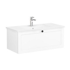 Vitra Root Classic 68813 Lavabo Dolabı, Tek Çekmeceli, 100 Cm, Mat Beyaz, Köşeli Lavabolu