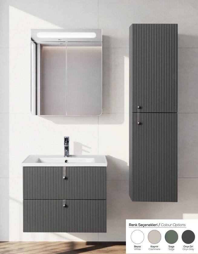 Lineart Verti 65cm Lavabo Dolabı + Dolaplı Ayna