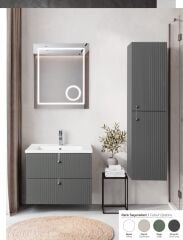 Lineart Verti 65cm Lavabo Dolabı + Led Ayna