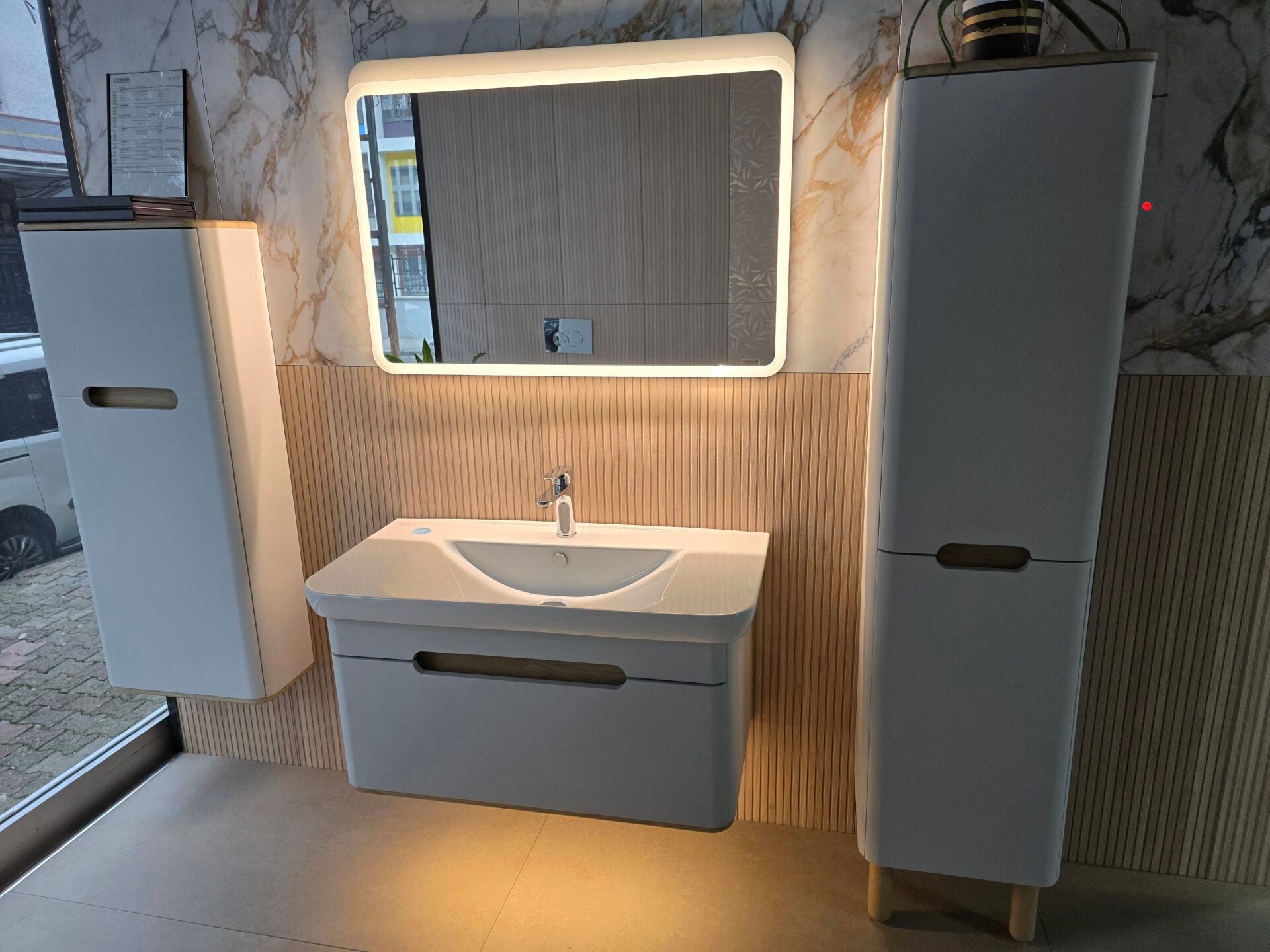 Vitra 65987 Sento Lavabo Dolabı 100 Cm,Mat Açık Gri - Teşhir