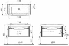 Vitra 65987 Sento Lavabo Dolabı 100 Cm,Mat Açık Gri - Teşhir