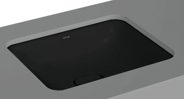 VitrA 7534B083-1083 Metropole Dikdörtgen Tezgah Altı Lavabo,50 cm,M.Siyah