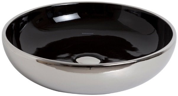 Smanni Nunki Çanak Lavabo Tezgah Üstü 45 cm  Platin-Siyah