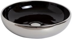 Smanni Nunki Çanak Lavabo Tezgah Üstü 45 cm  Platin-Siyah