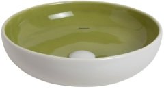 Smanni Nunki Çanak Lavabo Tezgah Üstü 45 cm  Mat Beyaz-Y.Yeşili
