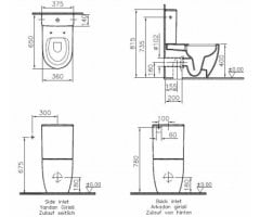 Vitra 5987b003-0092+5639b Sento Rim-ex Klozet + Rezervuar Parlak Beyaz