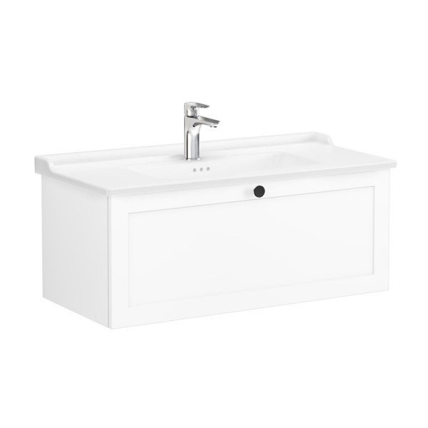 Vitra Root Classic 68827 Lavabo Dolabı, Tek Çekmeceli, 100 Cm, Mat Beyaz, Klasik Lavabolu