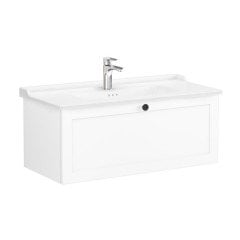 Vitra Root Classic 68827 Lavabo Dolabı, Tek Çekmeceli, 100 Cm, Mat Beyaz, Klasik Lavabolu