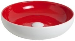 Smanni Nunki Çanak Lavabo Tezgah Üstü 45 cm  Mat Beyaz-Kırmızı