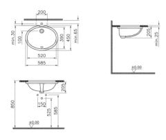 Vitra 6069b003-0012 S20 Tezgah Altı Lavabo 52 Cm Parlak Beyaz