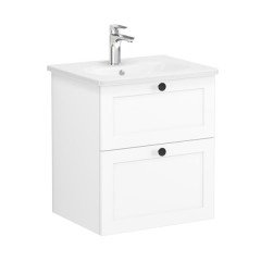 Vitra Root Classic 68841 Lavabo Dolabı, İki Çekmeceli, 60 Cm, Mat Beyaz, Yuvarlak Lavabolu