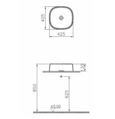 VitrA 5655B483-0016 Frame Çanak Lavabo Mat Siyah 40cm