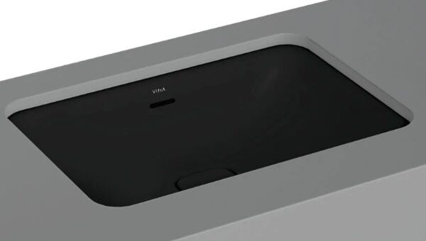 VitrA 7535B083-1082 Metropole Dikdörtgen Tezgah Altı Lavabo,60 cm,M.Siyah