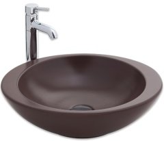 Smanni Adara Çanak Lavabo Tezgah Üstü 53x45.5 cm  Mat Moka
