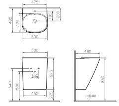 VitrA 5798B470-0001 Frame Yarım Monoblok Lavabo Siyah