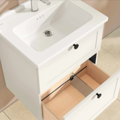 Vitra Root Classic 68848 Lavabo Dolabı, İki Çekmeceli, 60 Cm, Mat Beyaz, Klasik Lavabolu