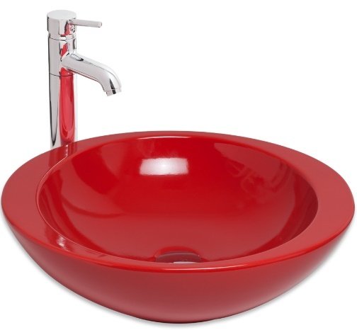 Smanni Adara Çanak Lavabo Tezgah Üstü 53x45.5 cm Kırmızı