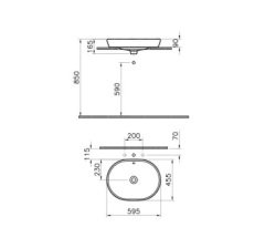 VitrA 5942B003-0012 Metropole Tezgah Üstü Oval Çanak Lavabo 60 cm Parlak Beyaz