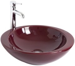 Smanni Adara Çanak Lavabo Tezgah Üstü 53x45.5 cm Bordo