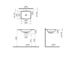 VitrA 5667B003-1082 Metropole Tezgah Altı Lavabo 47 cm Parlak Beyaz