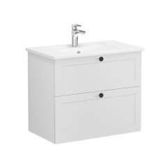 Vitra Root Classic 68856 Lavabo Dolabı, İki Çekmeceli, 80 Cm, Mat Açık Gri, Köşeli Lavabolu