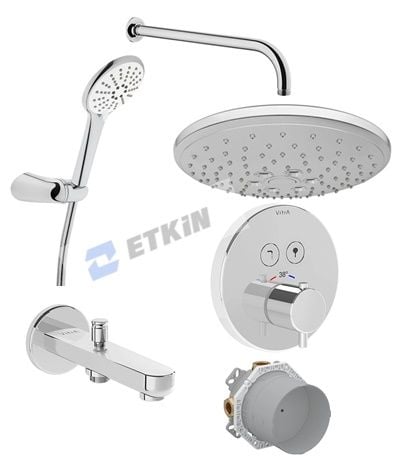 Artema Aquaheat  A49293 Ankastre Termostatik Duş Seti, Krom