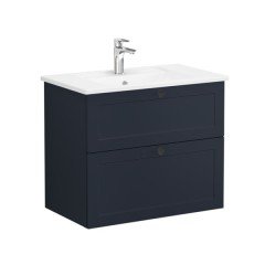 Vitra Root Classic 68859 Lavabo Dolabı, İki Çekmeceli, 80 Cm, Mat Grafit, Köşeli Lavabolu