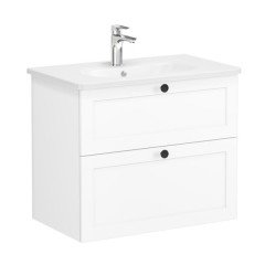 Vitra Root Classic 68862 Lavabo Dolabı, İki Çekmeceli, 80 Cm, Mat Beyaz, Yuvarlak Lavabolu
