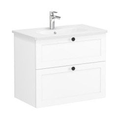 Vitra Root Classic 68862 Lavabo Dolabı, İki Çekmeceli, 80 Cm, Mat Beyaz, Yuvarlak Lavabolu