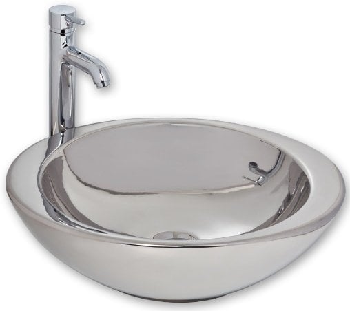 Smanni Adara Çanak Lavabo Tezgah Üstü 53x45.5 cm Platin