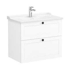 Vitra Root Classic 68869 Lavabo Dolabı, İki Çekmeceli, 80 Cm, Mat Beyaz, Klasik Lavabolu