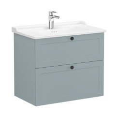 Vitra Root Classic 68872 Lavabo Dolabı, İki Çekmeceli, 80 Cm, Mat Fiyord Yeşili, Klasik Lavabolu