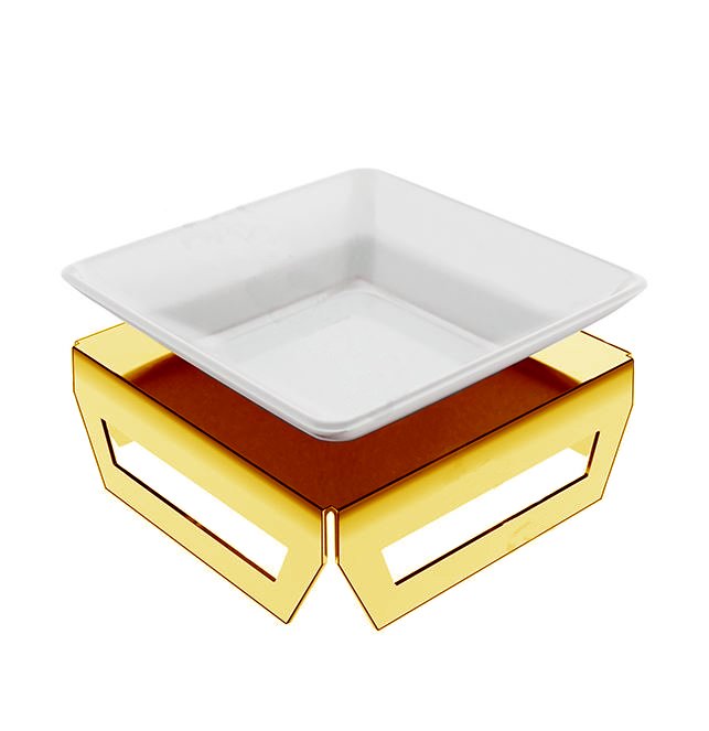Dekor Banyo SS304 Gold Tezgah Üstü Katı Sabunluk Gold