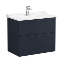 Vitra Root Classic 68874 Lavabo Dolabı, İki Çekmeceli, 80 Cm, Mat Lacivert, Klasik Lavabolu