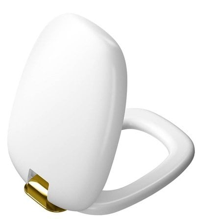 Vitra 126-401-019 Plural Klozet Kapağı Mat Beyaz Altın Menteşe Yavaş Kapanır
