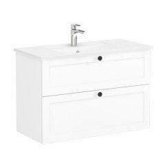 Vitra Root Classic 68876 Lavabo Dolabı, İki Çekmeceli, 100 Cm, Mat Beyaz, Köşeli Lavabolu